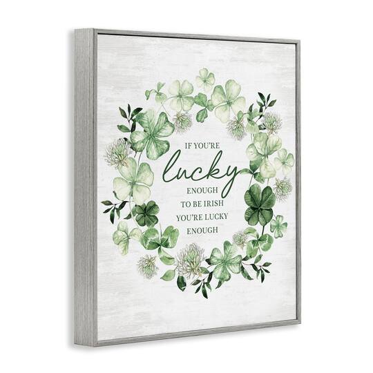 Stupell Industries Irish is Lucky Enough Wreath Framed Giclee Art